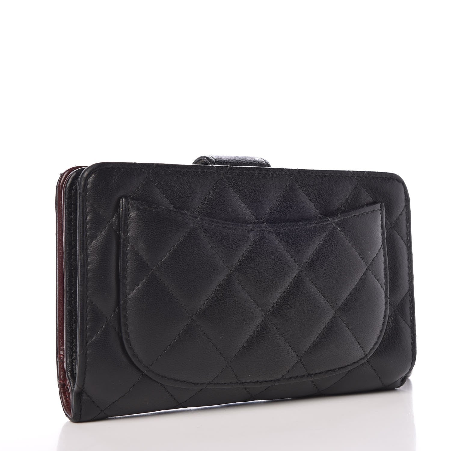 Chanel Lambskin Quilted Zipped Pocket Wallet Black 3 of 8