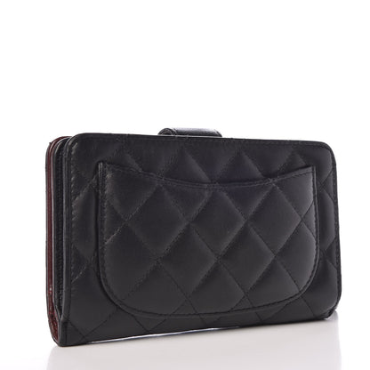 Chanel Lambskin Quilted Zipped Pocket Wallet Black 3 of 8