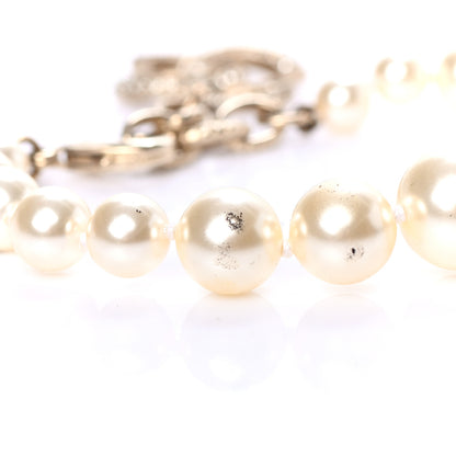 Chanel Graduated Pearl Crystal CC Bracelet Gold 5 of 5