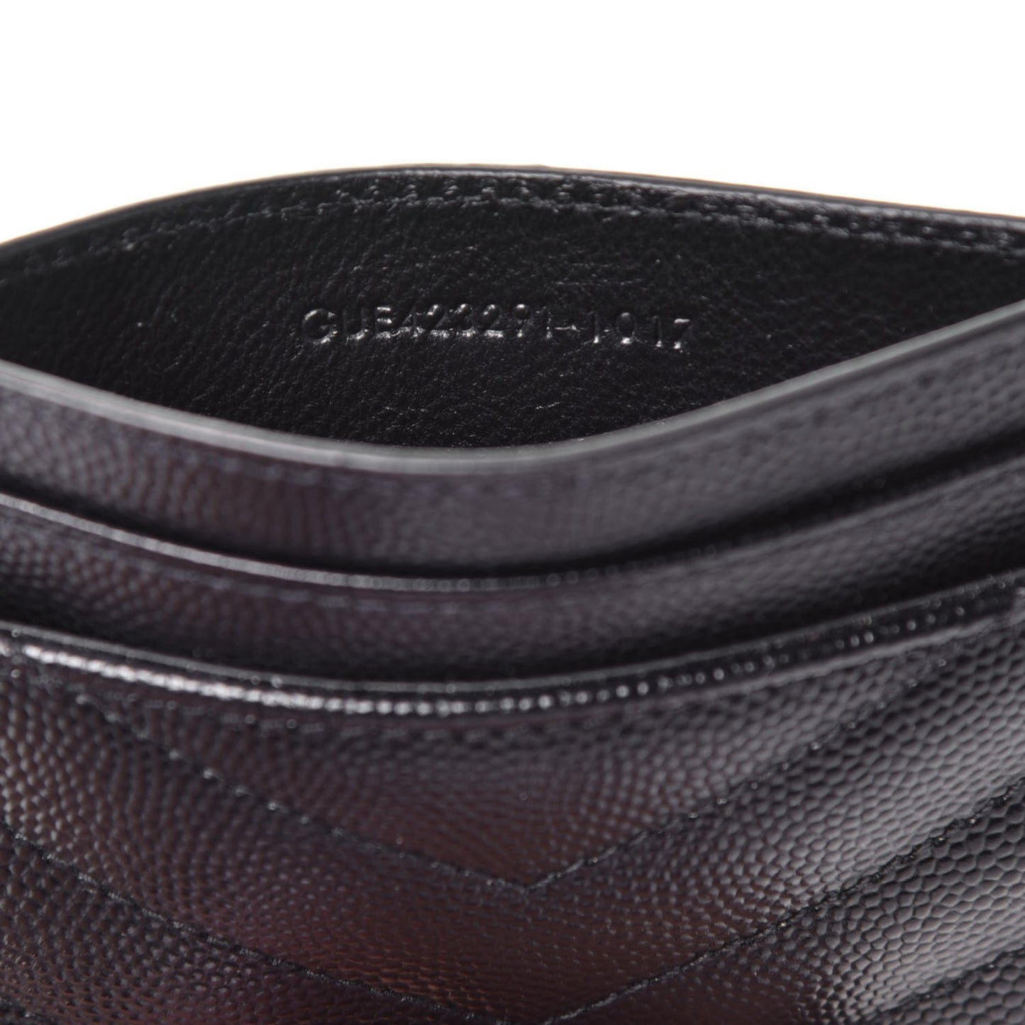 Grain De Poudre Matelasse Chevron Monogram Credit Card Case Black