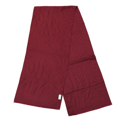 Gucci Cashmere GG Monogram Gem Lux Scarf Bordeaux 2 of 4