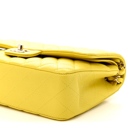 Chanel Caviar Quilted Medium Double Flap Yellow 10 of 11