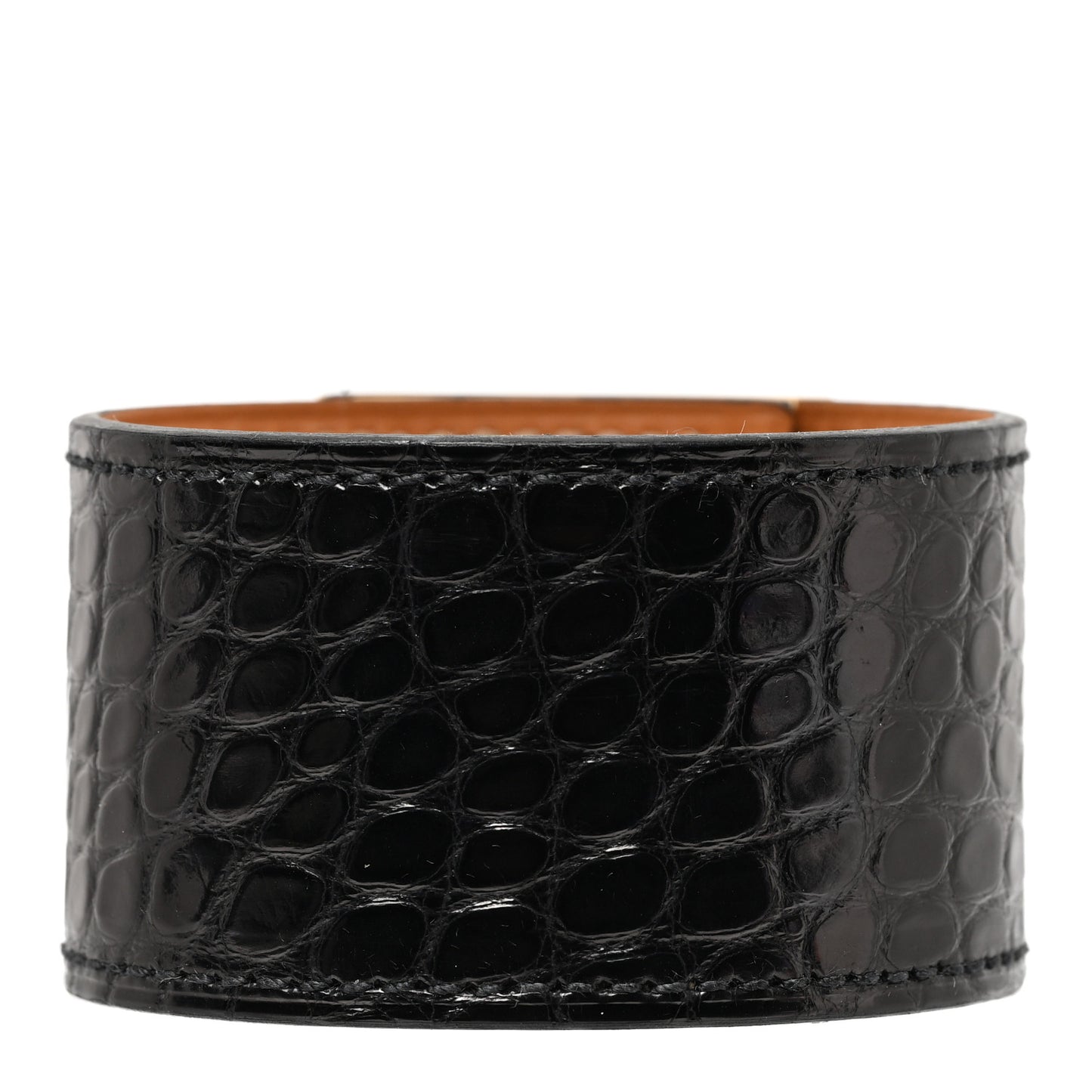 Shiny Alligator Kelly Dog Bracelet S Black