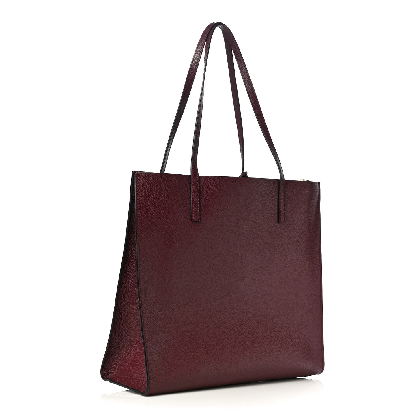 Grained Calfskin Grind Shopper Tote Burgundy