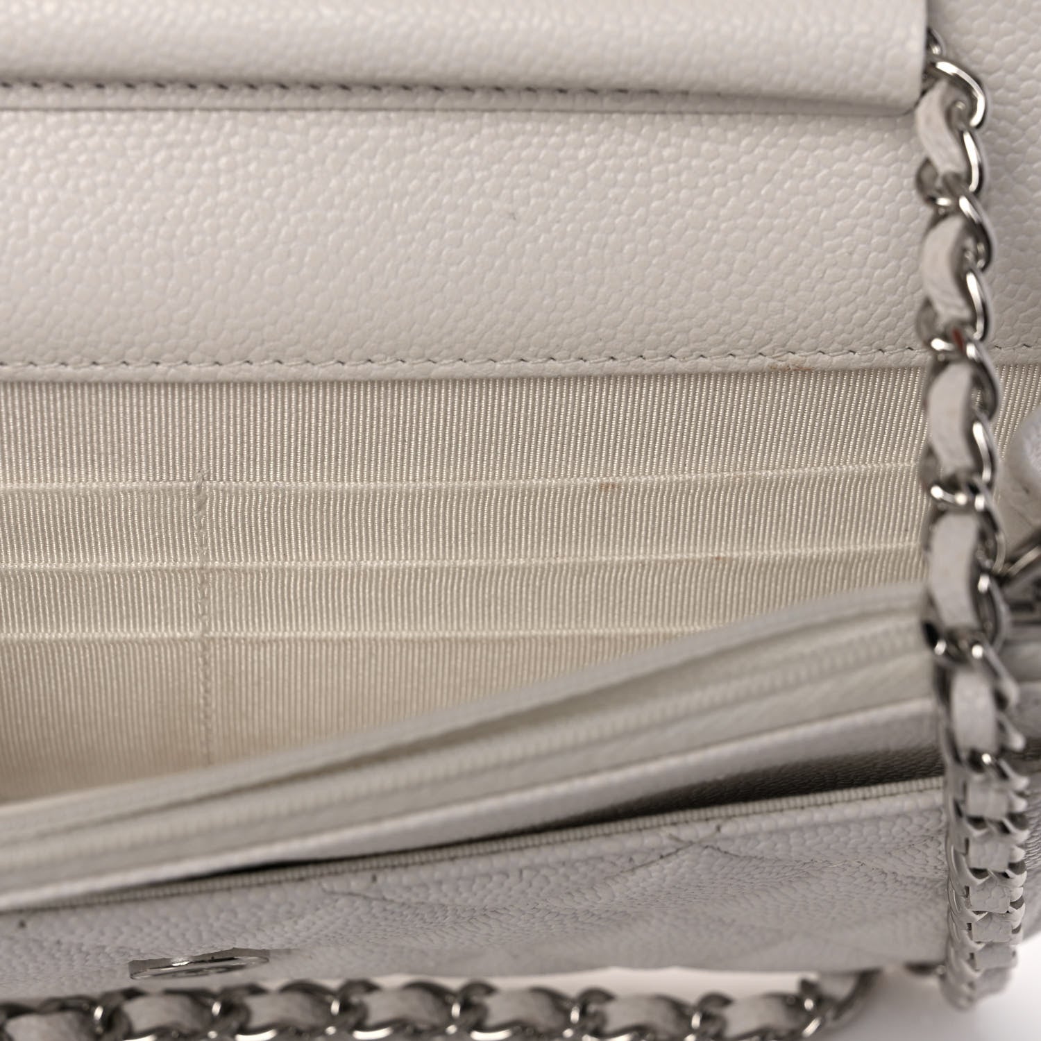 Chanel Caviar Quilted Wallet On Chain WOC White 12 of 14