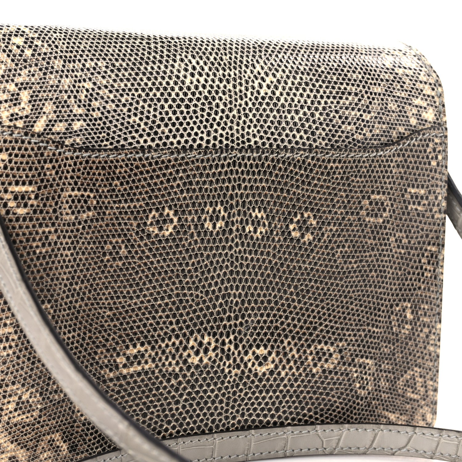 Hermes Matte Alligator Lizard Mini Sac Roulis Ombre Gris Perle 10 of 11