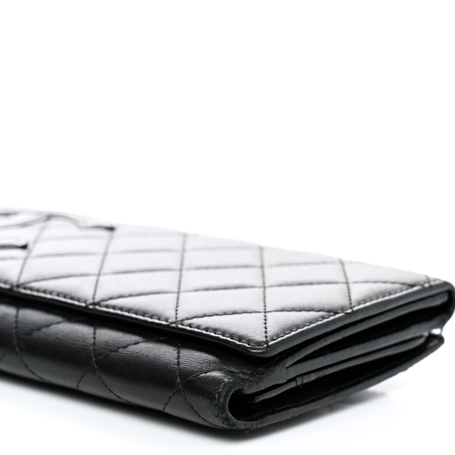 Chanel Calfskin Quilted Cambon Long Double Wallet Black 11 of 15