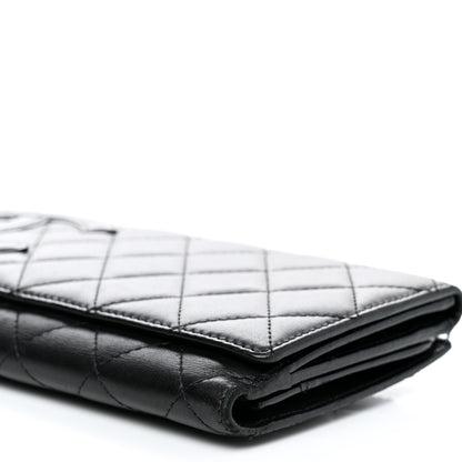 Chanel Calfskin Quilted Cambon Long Double Wallet Black 11 of 15