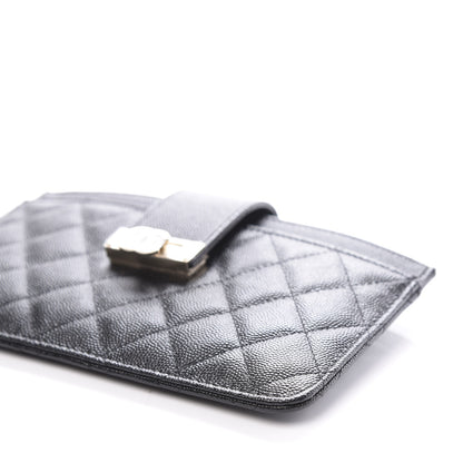 Chanel Caviar Quilted CC Strap Pouch Black 9 of 10