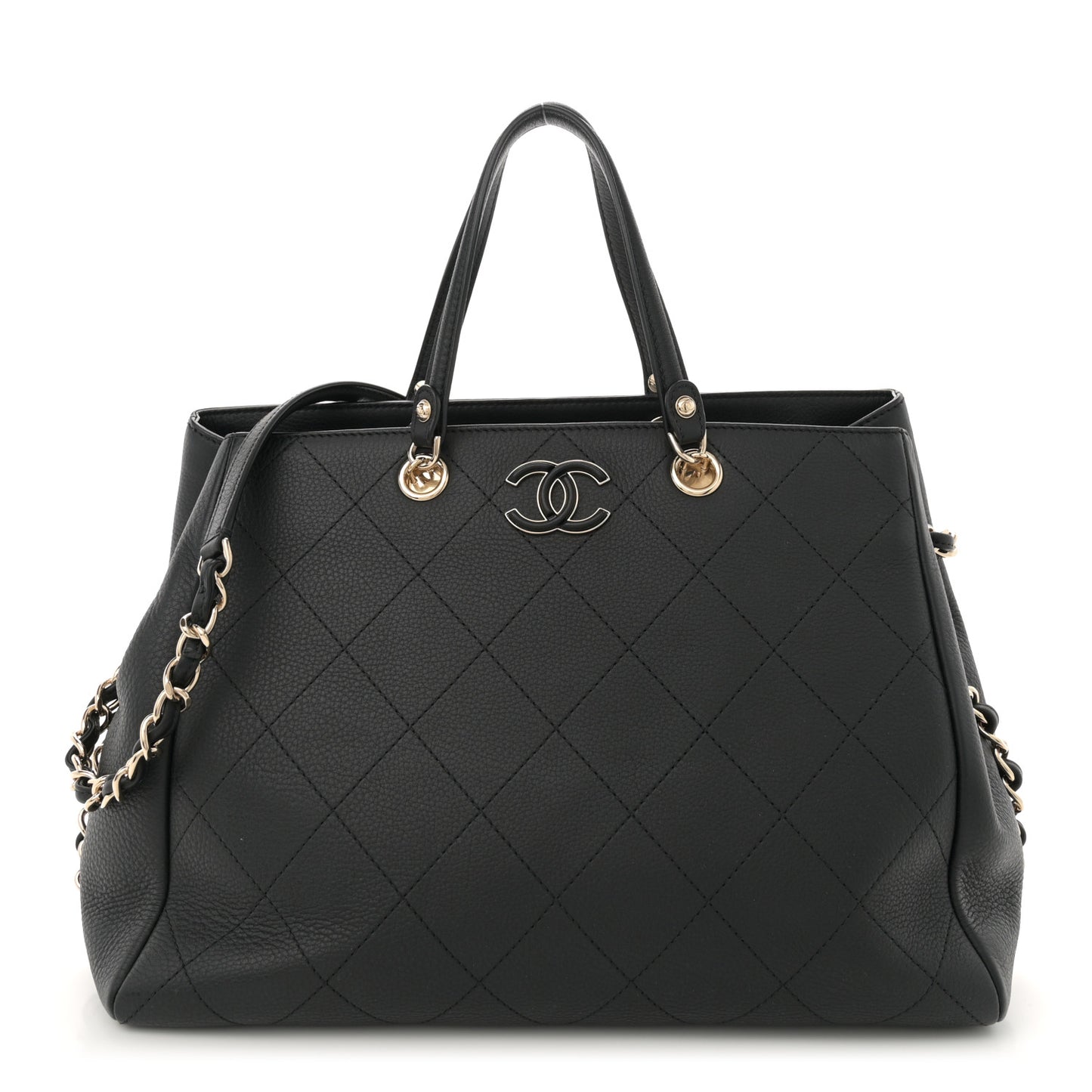 Bullskin Stitched Medium Shopping Bag Black