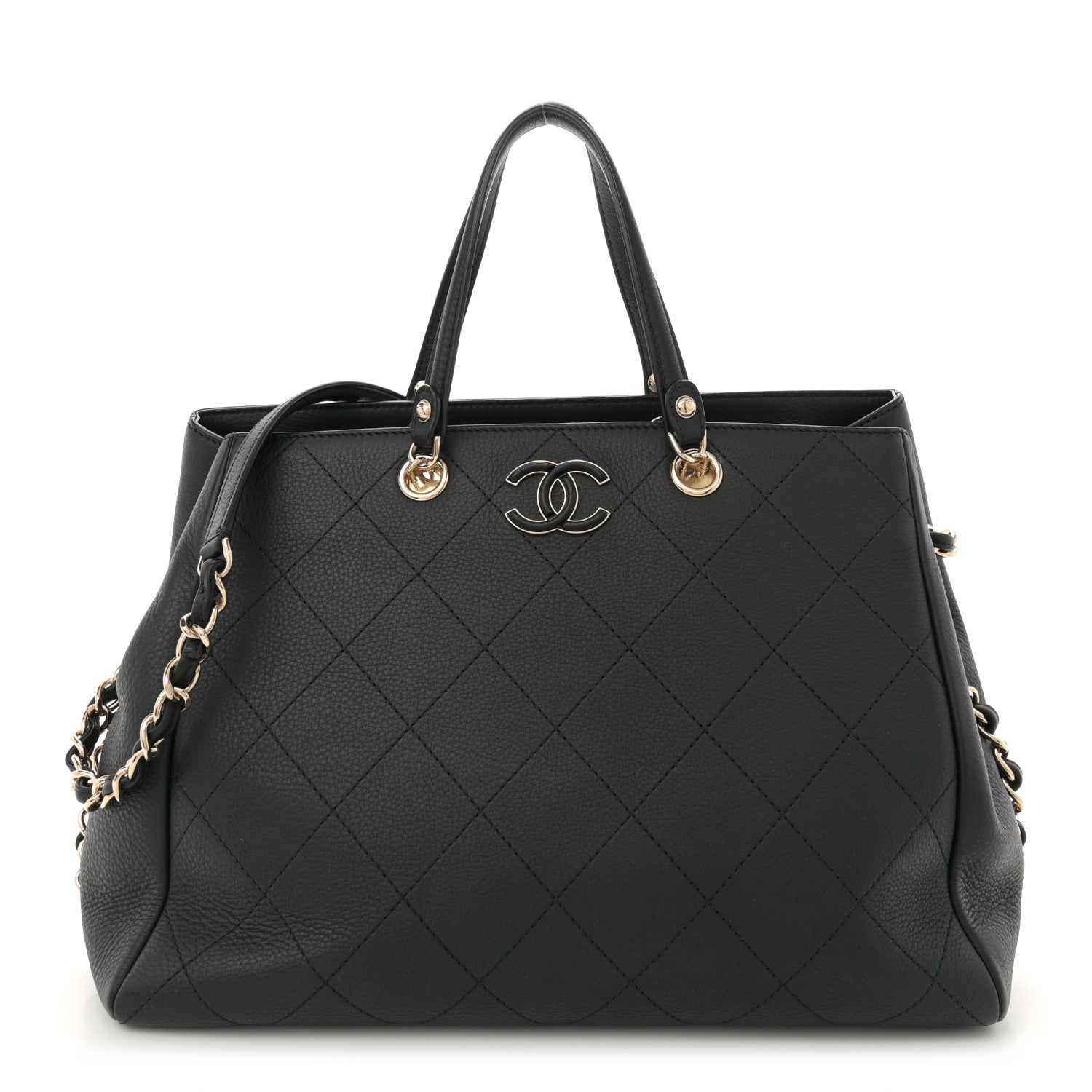 Chanel Bullskin Stitched Medium Shopping Bag Black 1 of 11