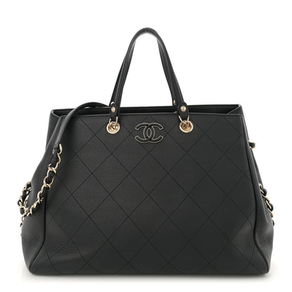 Chanel Bullskin Stitched Medium Shopping Bag Black 1 of 11