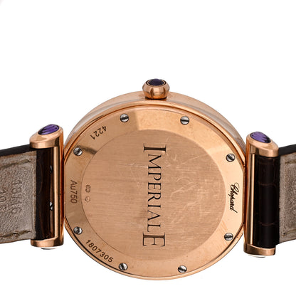 Chopard 18K Rose Gold Alligator 36mm Imperiale Quartz Watch Brown 4 of 4