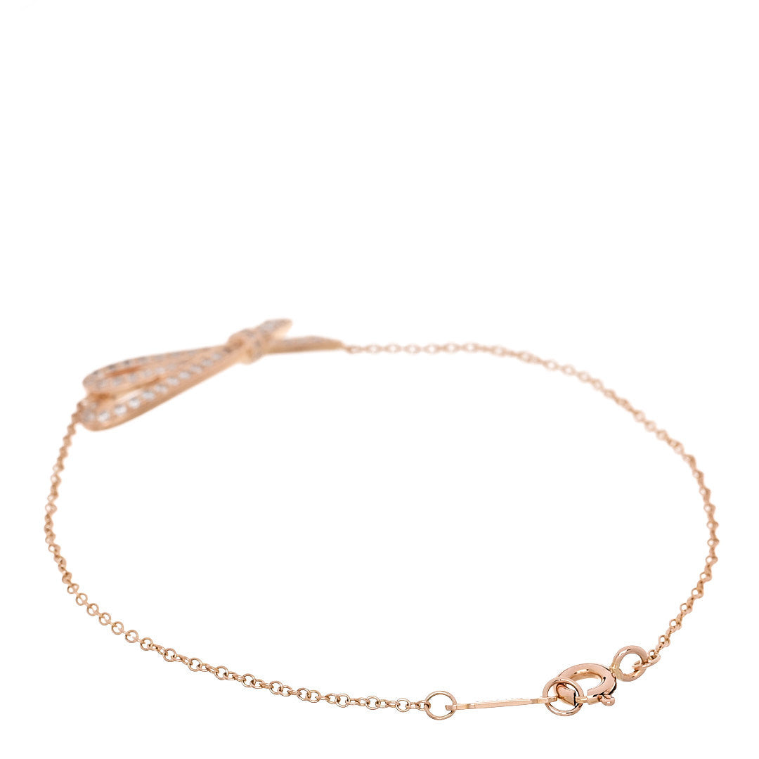 Tiffany 18K Rose Gold Diamond Bow Bracelet 2 of 4