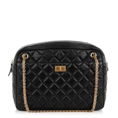 Chanel Aged Calfskin Quilted Large Reissue Camera Case Black 1 of 7