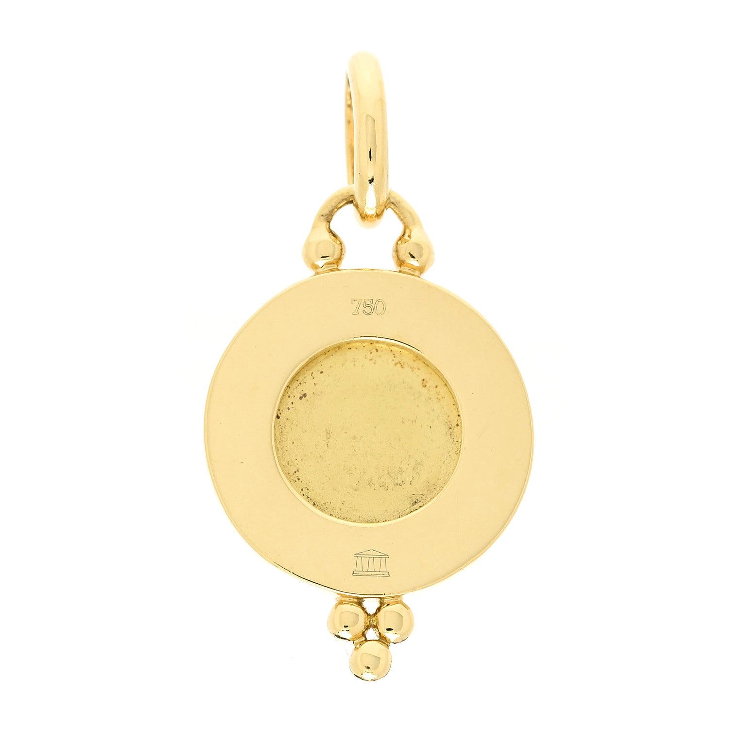 Temple St. Clair 18K Yellow Gold Diamond 10mm Pave Angel Pendant 3 of 4
