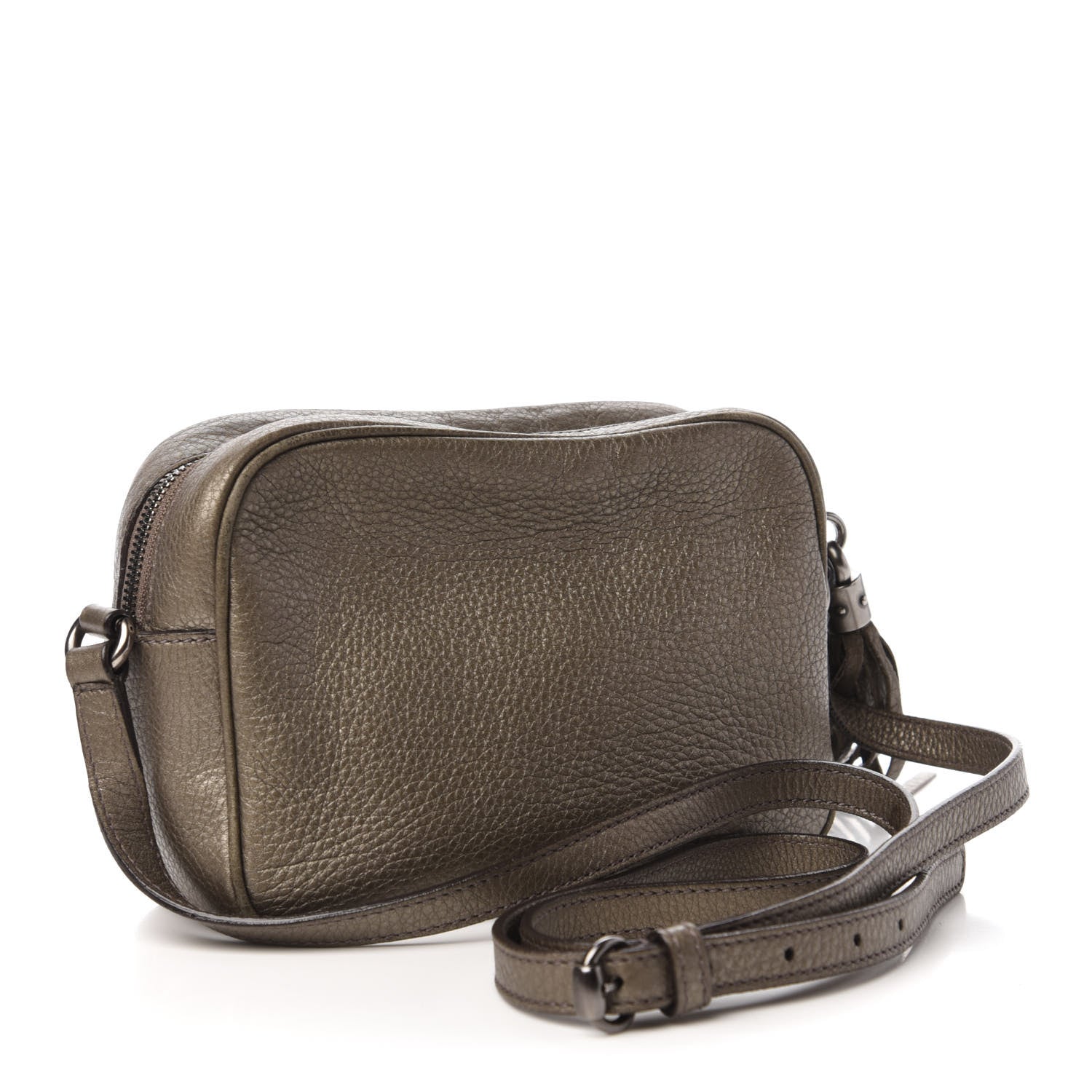 Gucci Metallic Pebbled Calfskin Small Soho Disco Bag Sasso 3 of 10
