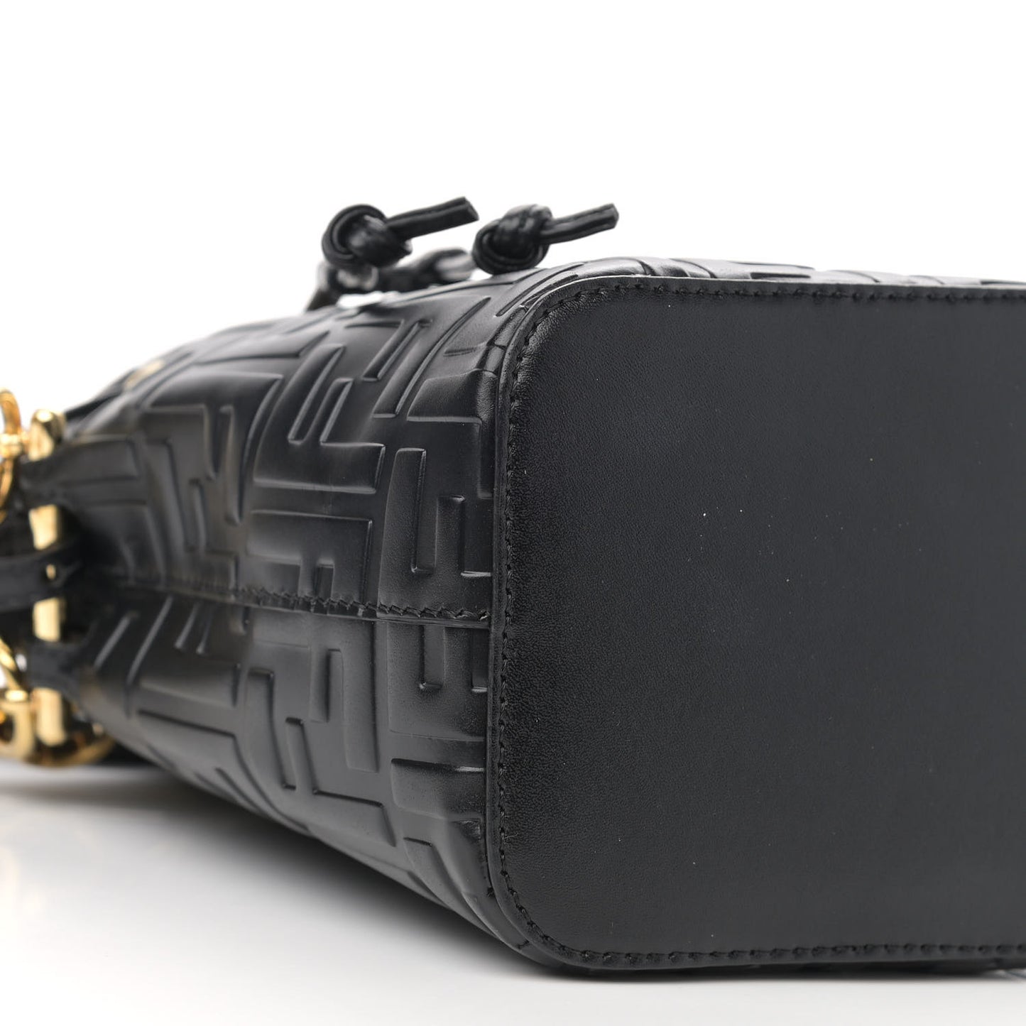 Vitello Liberty F is Fendi FF 1974 Embossed Mini Mon Tresor Bucket Bag Black