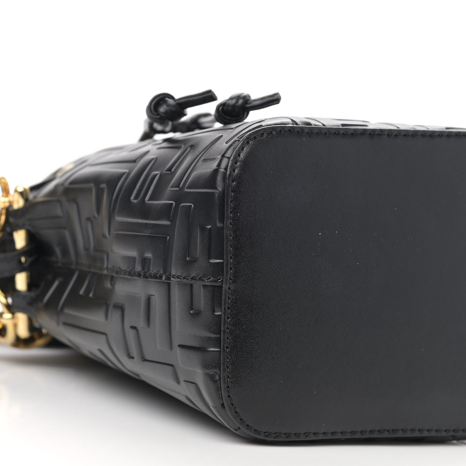 Fendi Vitello Liberty F is Fendi FF 1974 Embossed Mini Mon Tresor Bucket Bag Black 9 of 10