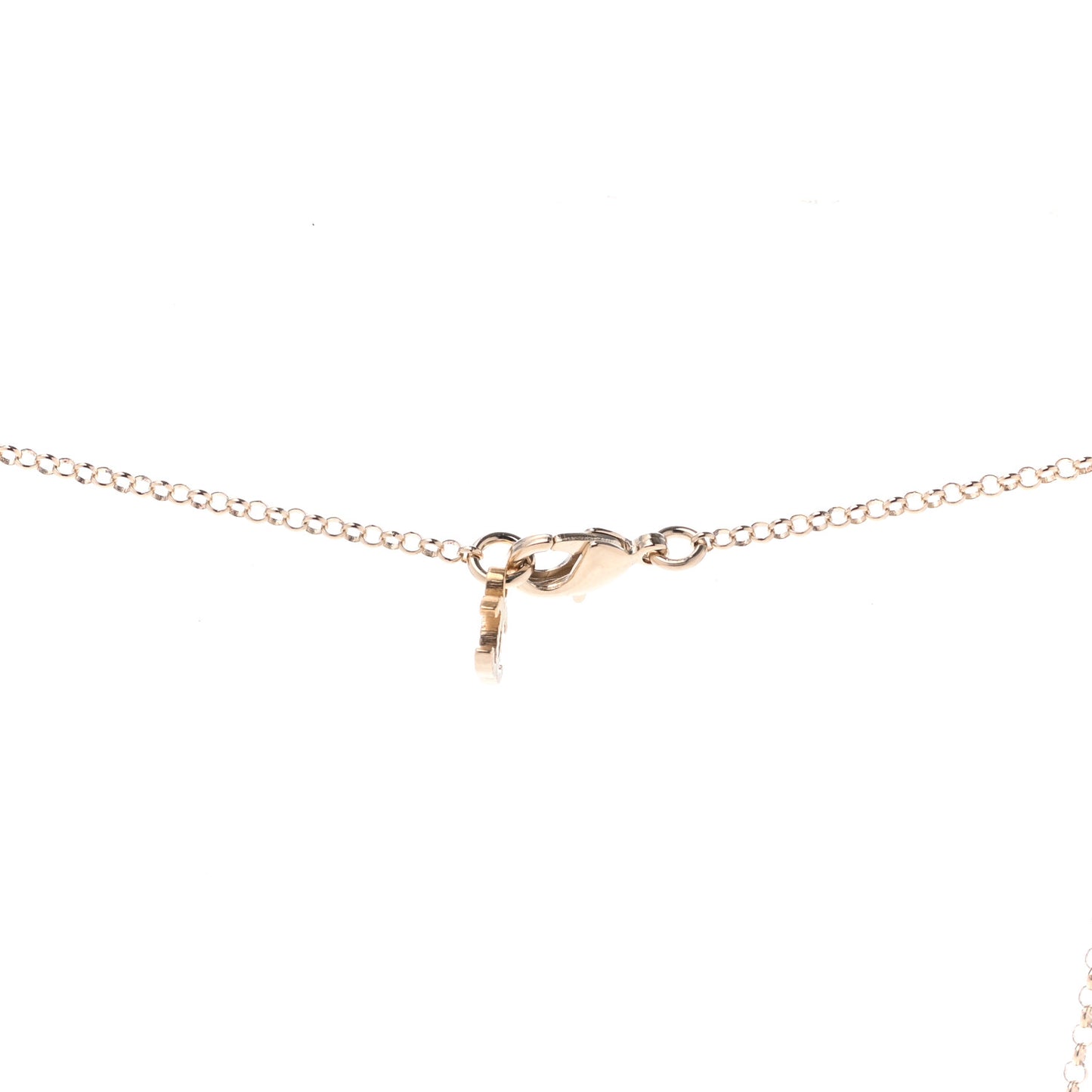 Resin Crystal CC Heart Necklace Pearly White Gold