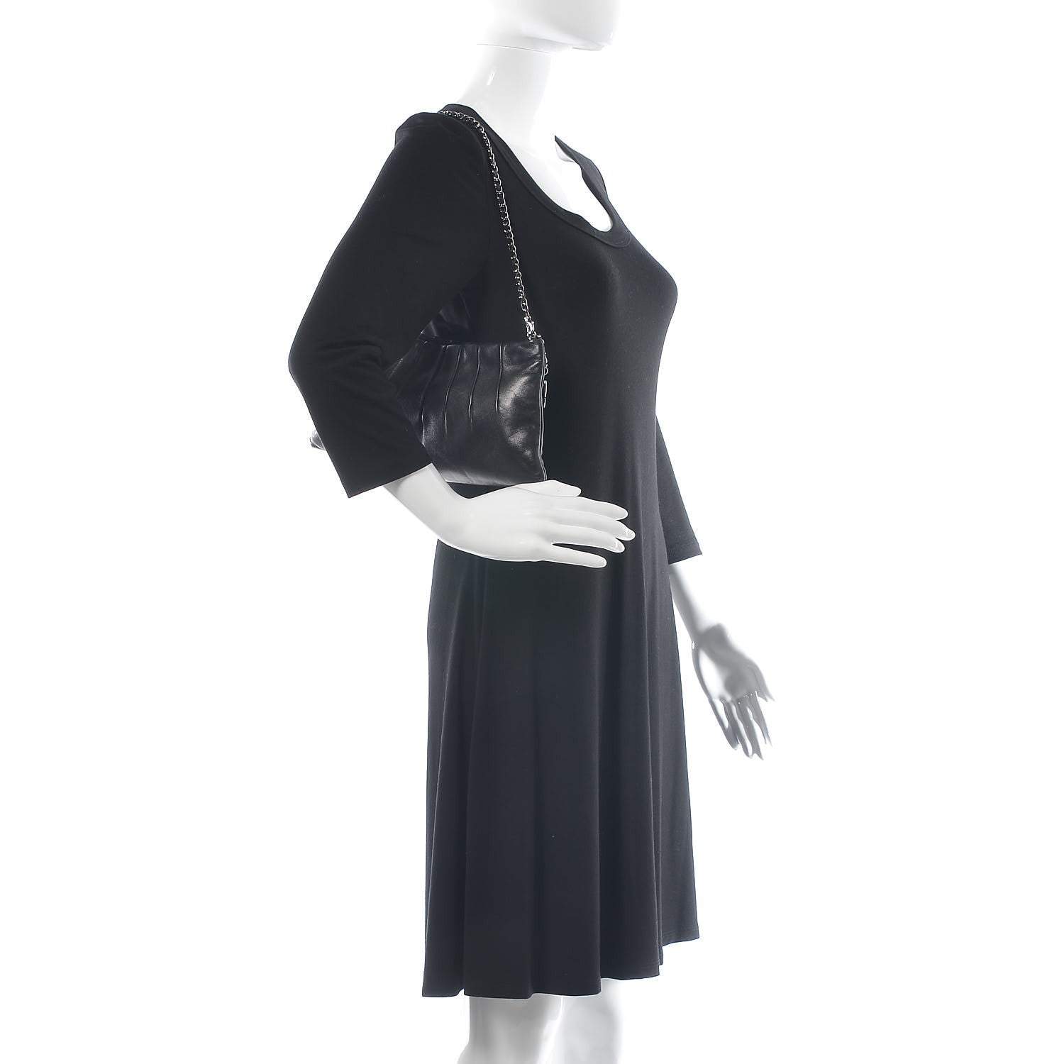 Chanel Lambskin Pleated Tassel Shoulder Bag Black 2 of 8