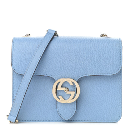 Gucci Dollar Calfskin Small Interlocking G Shoulder Bag Mineral Blue 1 of 12