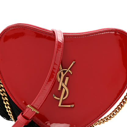 Saint Laurent Patent Heart Monogram Crossbody Red 8 of 12