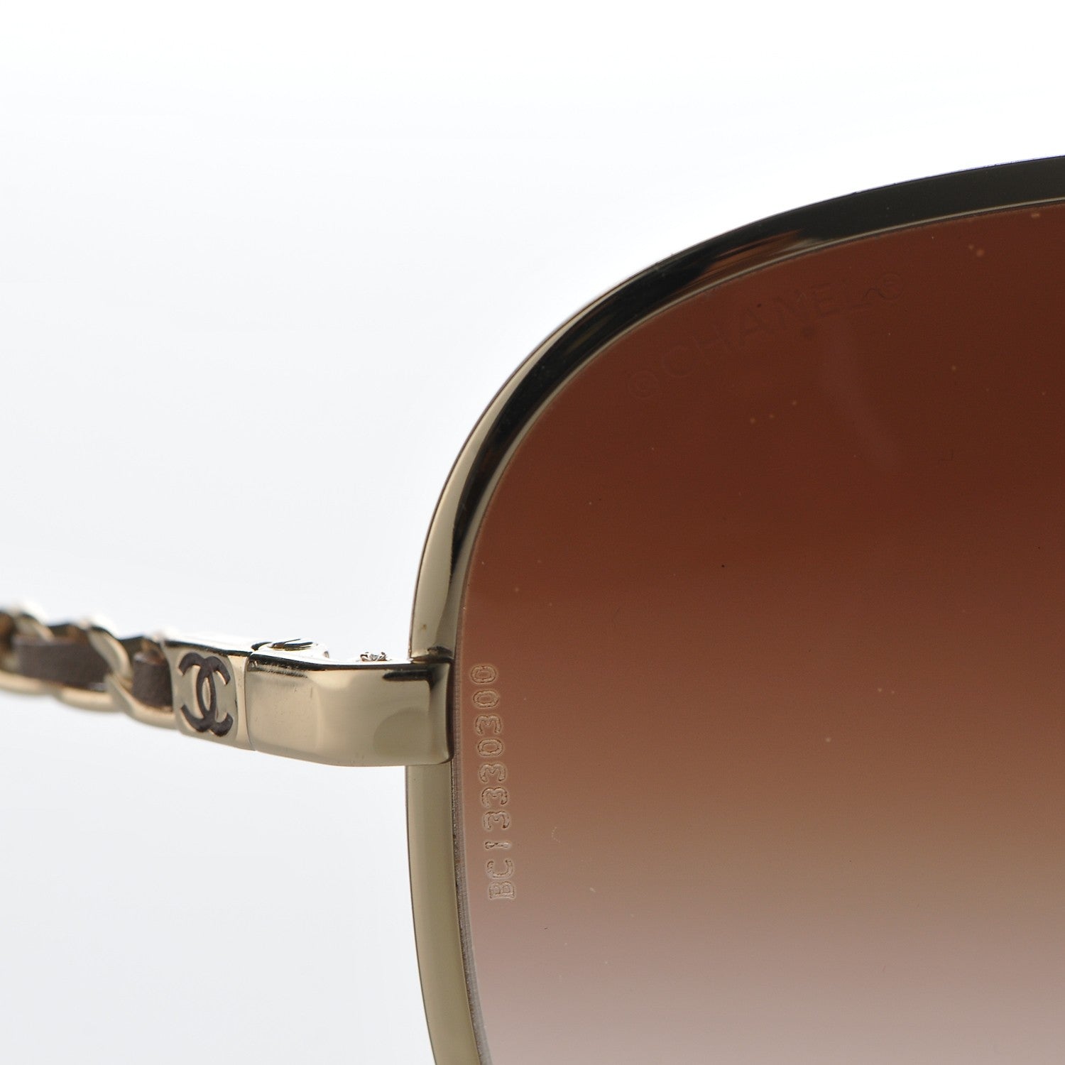 Chanel Lambskin Aviator Chain Sunglasses 4194-Q Gold 7 of 7