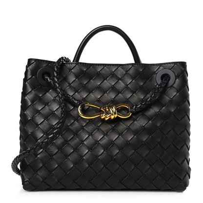 Bottega Veneta Nappa Intrecciato Small Andiamo Shoulder Bag Black 1 of 8