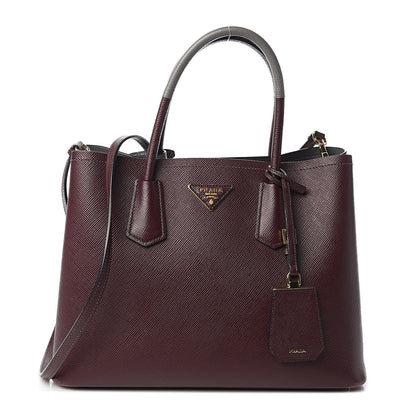 Prada Saffiano Cuir Medium Double Bag Granato Marmo 1 of 12