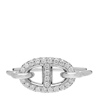 Hermes 18K White Gold Diamond New Farandole Ring 57 8 1 of 6