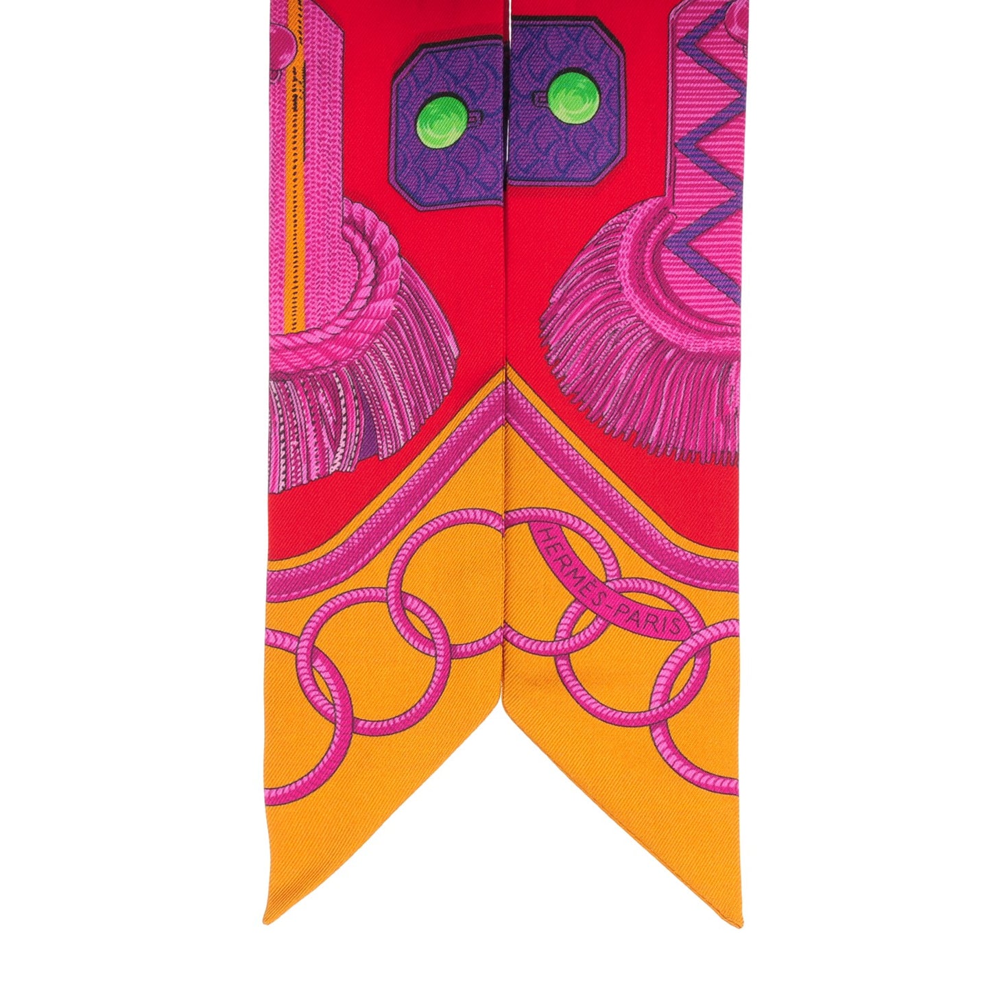 Silk Epaulettes Twilly Rouge Ocre Fuchsia
