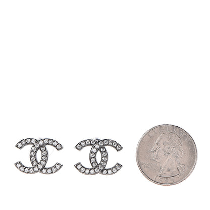 Chanel Ruthenium Crystal CC Earrings 2 of 4