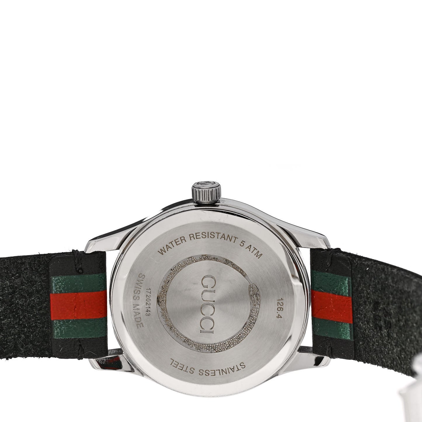 Stainless Steel Calfskin 38mm G-Timeless Stripe Web Quartz Watch Black