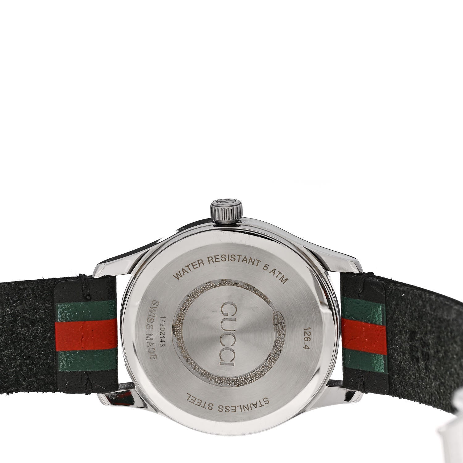 Gucci Stainless Steel Calfskin 38mm G-Timeless Stripe Web Quartz Watch Black 4 of 4