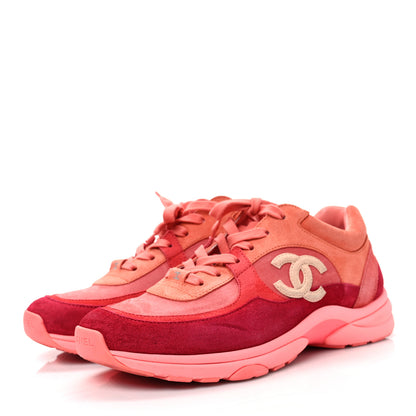 Chanel Kid Suede Calfskin Mens Sneakers 42 Coral 3 of 8