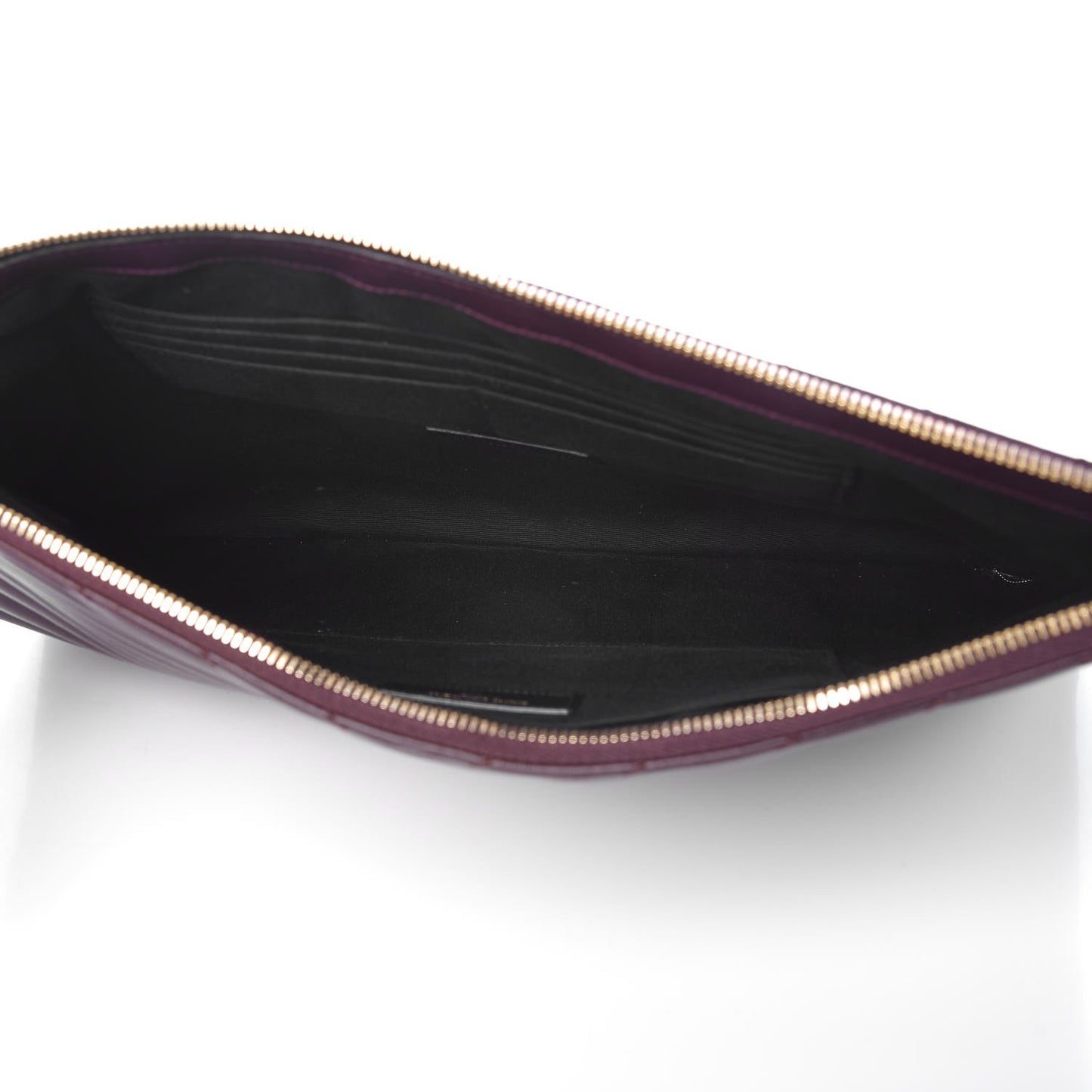 Calfskin Matelasse Chevron Monogram Document Holder Amaranto