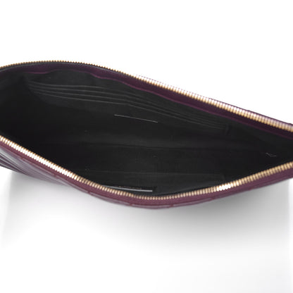 Saint Laurent Calfskin Matelasse Chevron Monogram Document Holder Amaranto 5 of 7