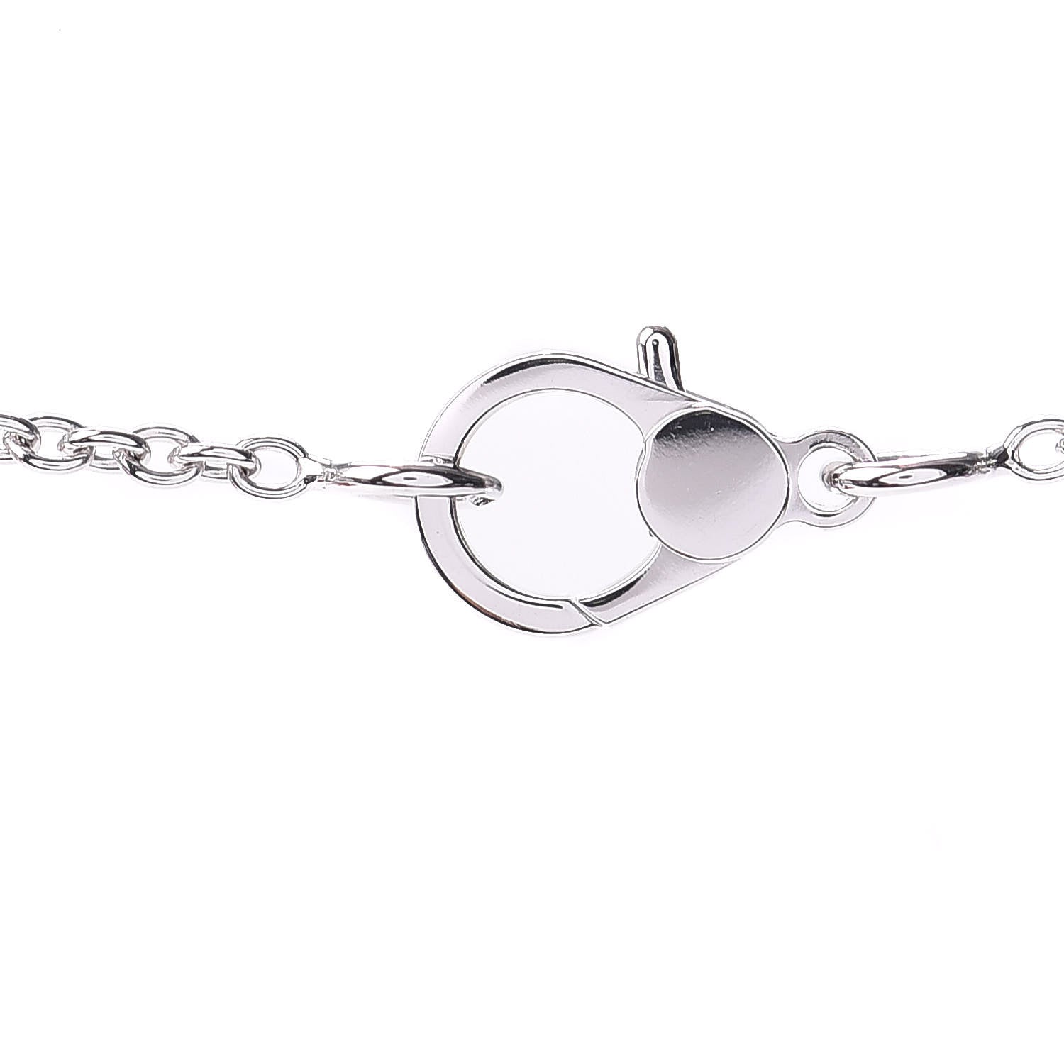 Hermes 18K White Gold Diamond Finesse Pendant Necklace 4 of 6