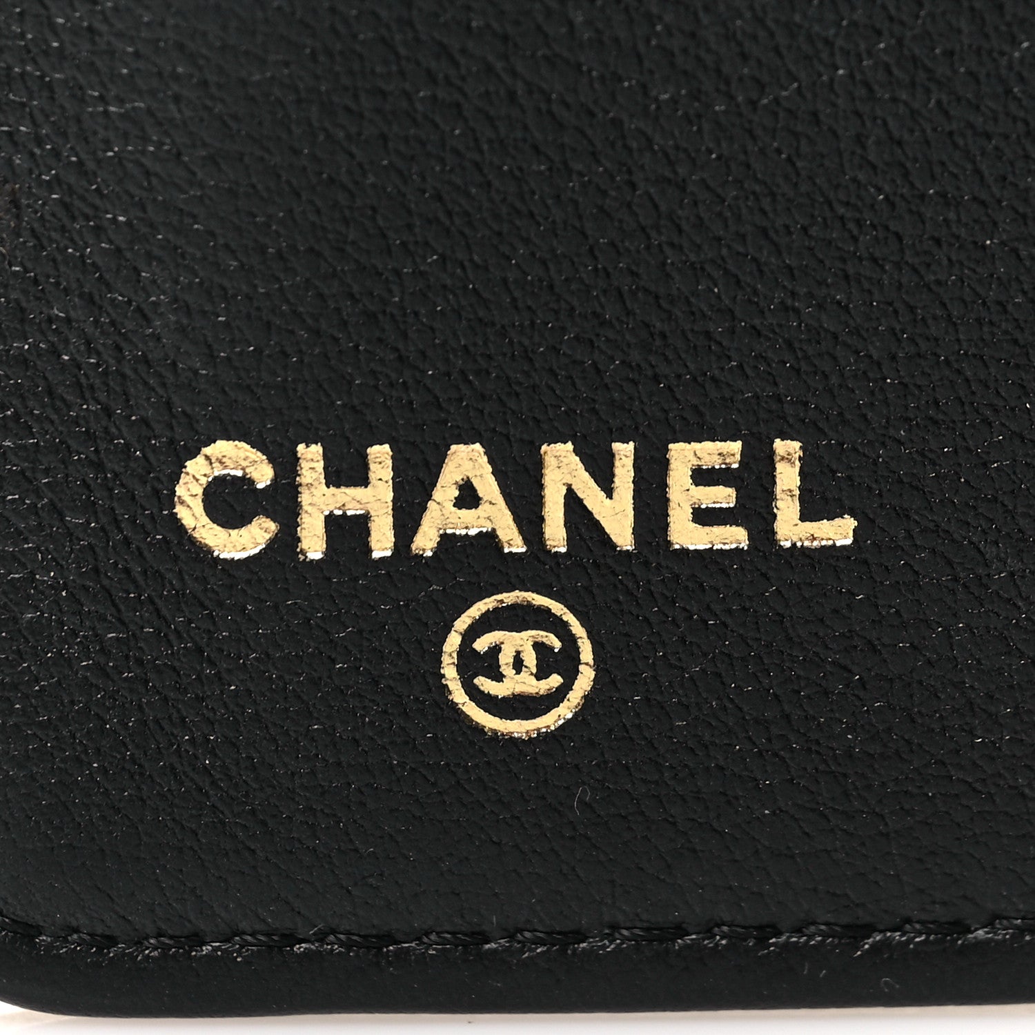 Chanel Metallic Goatskin Calfskin Boy Yen Wallet Gold Black 6 of 7