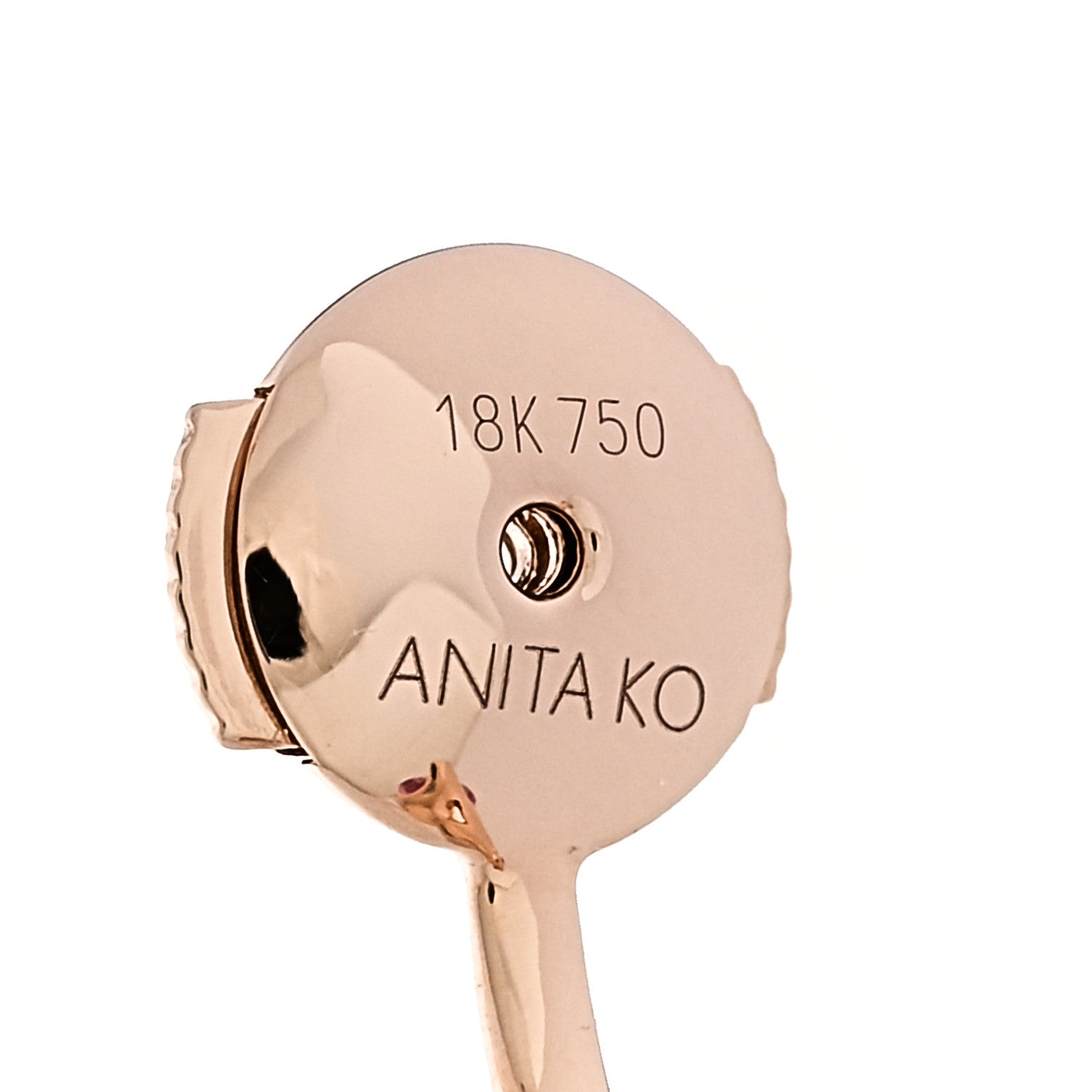 Anita Ko 18K Rose Gold Pink Sapphire Orbit Earring 4 of 5