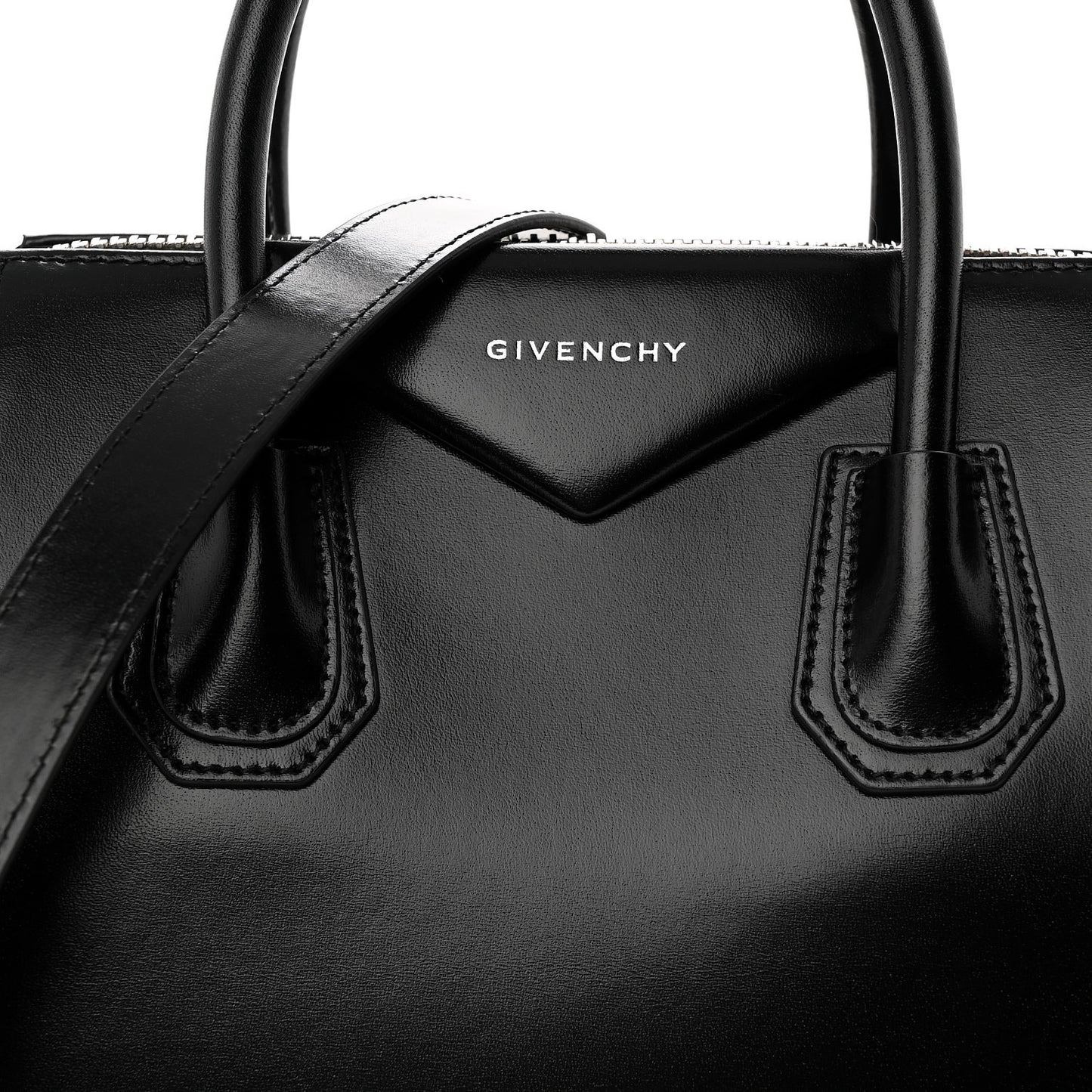 Shiny Lord Calfskin Small Antigona Black