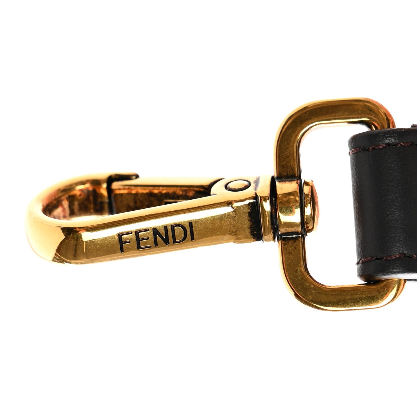 Ribbon Vitello Seta FF 1974 Adjustable Strap You Fango Marrone Black