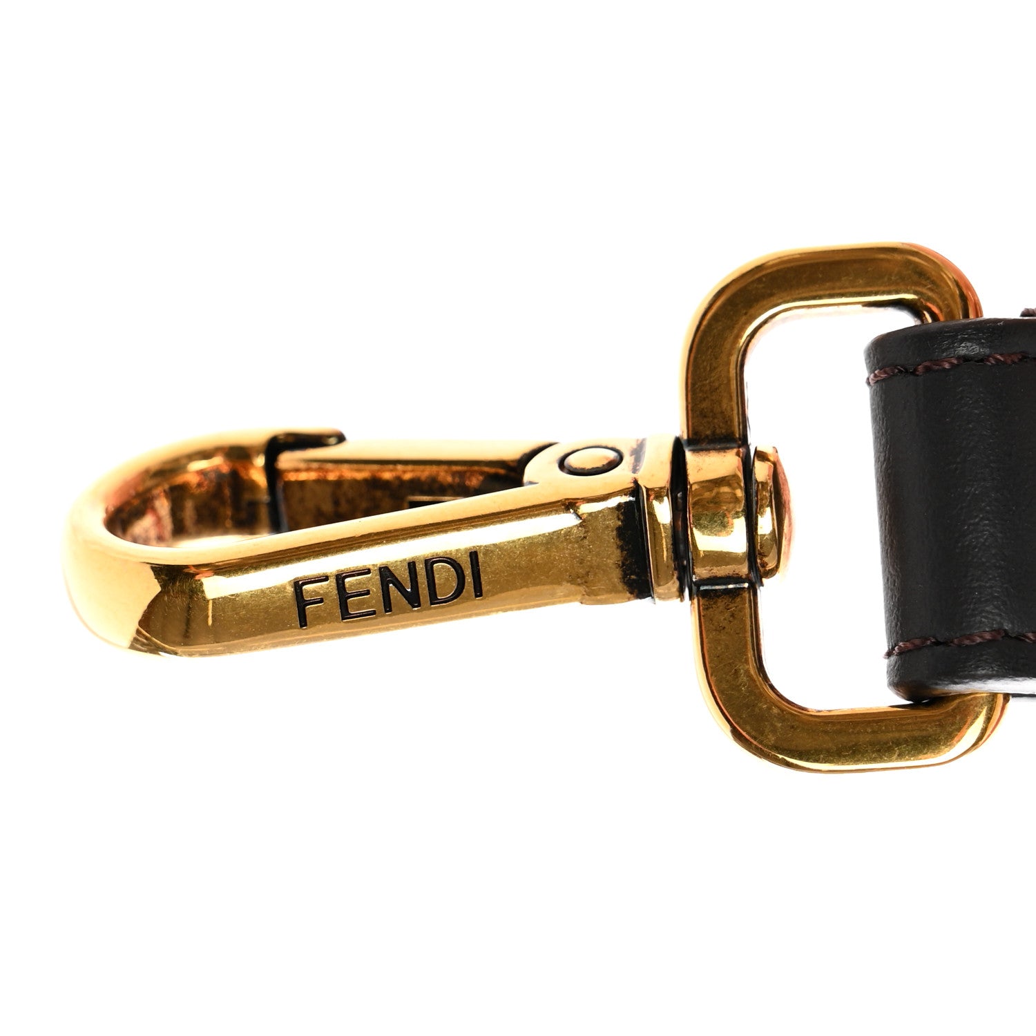 Fendi Ribbon Vitello Seta FF 1974 Adjustable Strap You Fango Marrone Black 15 of 15