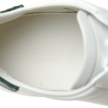 Gucci Calfskin Crocodile Web Womens Ace Sneakers 38.5 White Green 8 of 11