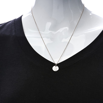 Tiffany Sterling Silver Letter G Round Pendant Necklace 2 of 7