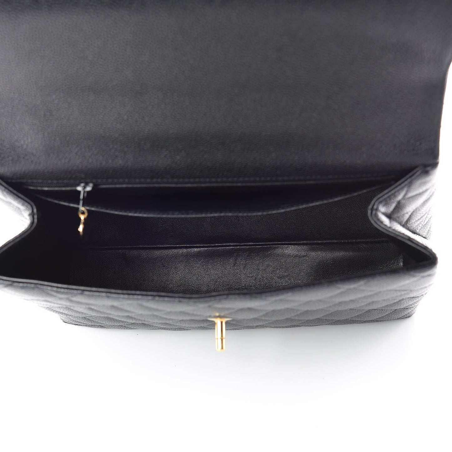 Caviar Quilted Jumbo Kelly Flap Black