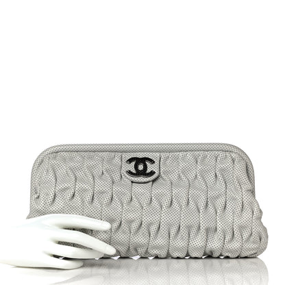 Chanel Lambskin Perforated Clutch White 2 of 10