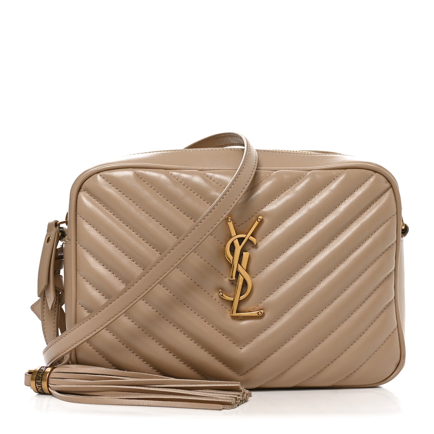 Calfskin Matelasse Monogram Lou Camera Bag Dark Beige