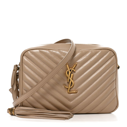 Saint Laurent Calfskin Matelasse Monogram Lou Camera Bag Dark Beige 1 of 10